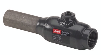 Zawór kulowy Danfoss JIP - IW gw.wew/do spawania dźwignia typu L przedłużony trzpień, DN15 PN40, 065N0900