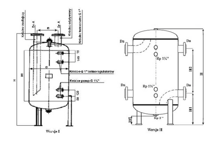 Zasobnik ciepłej wody użytkowej THERMO ZCW-1200, stal węglowa, dwustronnie cynkowana ogniowo