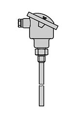 Czujnik temperatury zanurzeniowy Samson 5207-26, zakres -20...150°C, długość 250 mm, materiał osłony - mosiądz