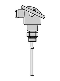 Czujnik temperatury zanurzeniowy Samson 5204-21, zakres -20...+150°C, długość 80 mm, materiał osłony - mosiądz
