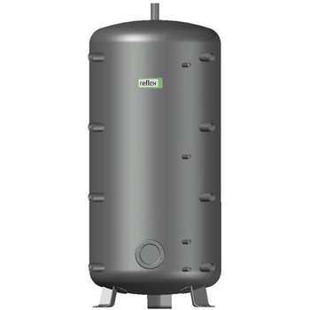 Zasobnik buforowy z wężownicą Reflex H 1000/R do instalacji grzewczych i chłodniczych, z otworem rewizyjnym, bez izolacji