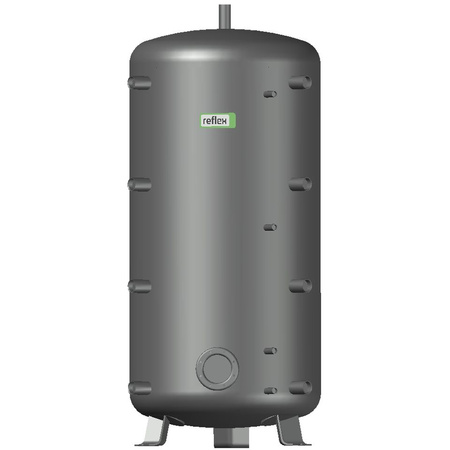 Zasobnik buforowy z wężownicą Reflex H 500/R do instalacji grzewczych i chłodniczych, z otworem rewizyjnym, bez izolacji