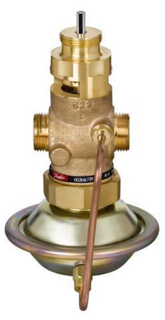 Regulator przepływu połączony z zaworem regulacyjnym Danfoss AVQM PN25 40/20 /0,2 kołnierz, montaż na zasilaniu lub powrocie, 003H6757