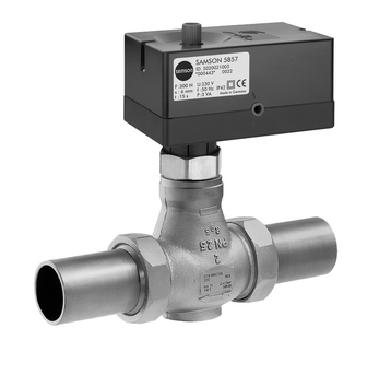 Zawór regulacyjny Samson 3222, DN25, kvs 8, PN25, końcówki do spawania, z siłownikiem 5857, 230V